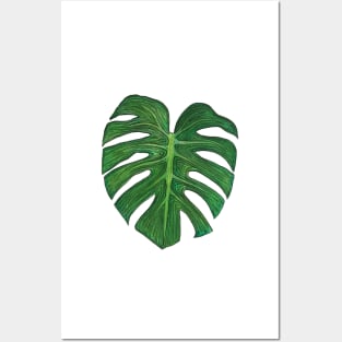 Funky Monstera Leaf Posters and Art